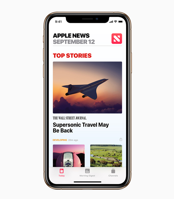 Apple News ana sayfası