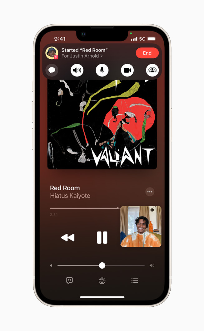 iPhone 13’te Apple Music uygulamasında SharePlay.