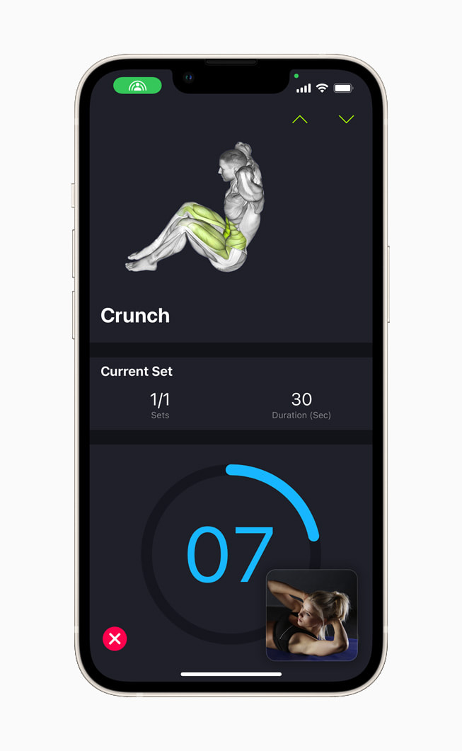 iPhone 13’te SmartGym uygulamasında SharePlay.