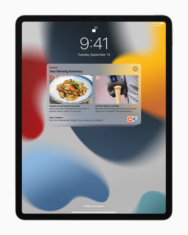 iPad Pro’da bildirim özeti gösteriliyor.
