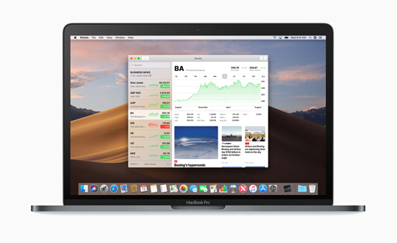MacBook Pro masaüstünde Borsa uygulaması.
