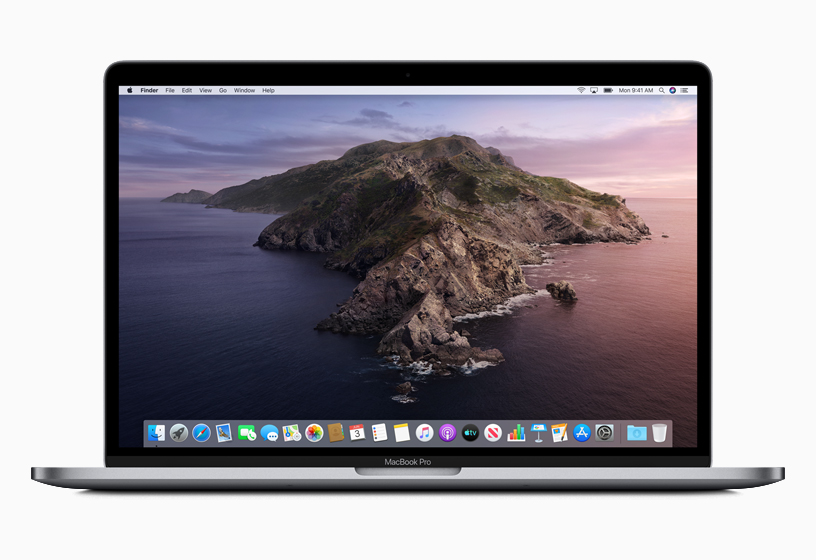 MacBook Proで稼働するmacOS Catalina。
