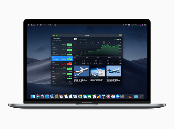 Yeni Apple Borsa masaüstü araç takımının görüntüsü