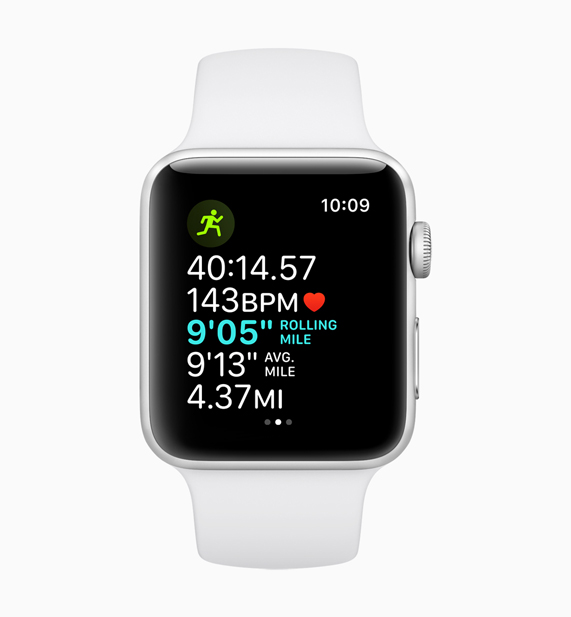 Rolling last mile pace özelliğini gösteren Apple Watch