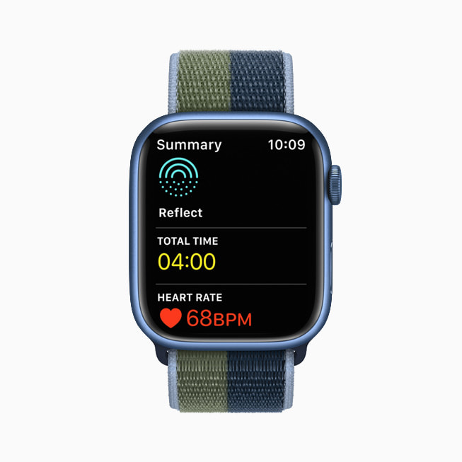 Apple Watch Series 7의 마음 챙기기 앱에서 명상이 추가되었다.