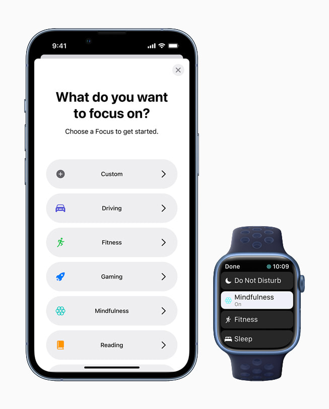 watchOS 8은 iOS 15을 통해 도입되는 강력한 도구 세트로서 사용자의 주의가 산만해지는 것을 막고 현재 하는 일에 몰두할 수 있도록 돕는 집중 모드를 지원한다. 