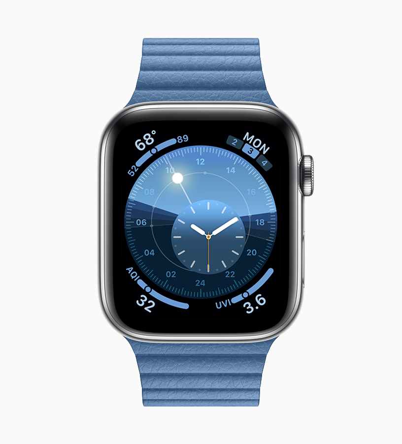 Güneş Sarısı kayışlı Apple Watch. 