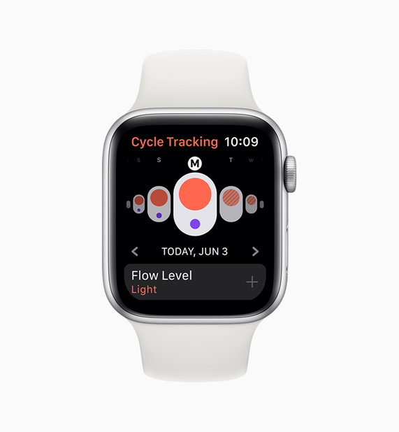 Apple Watch’ta Cycle Tracking uygulaması.