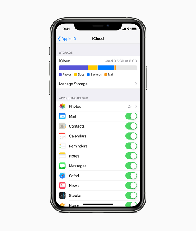 iCloud ekranını gösteren bir iPhone.