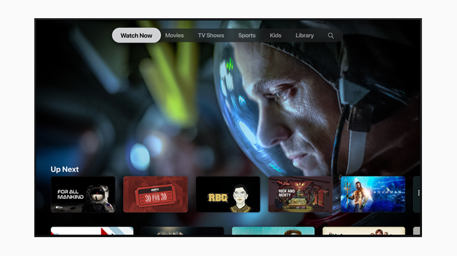 Apple TV uygulamasındaki Şimdi İzle ekranı.