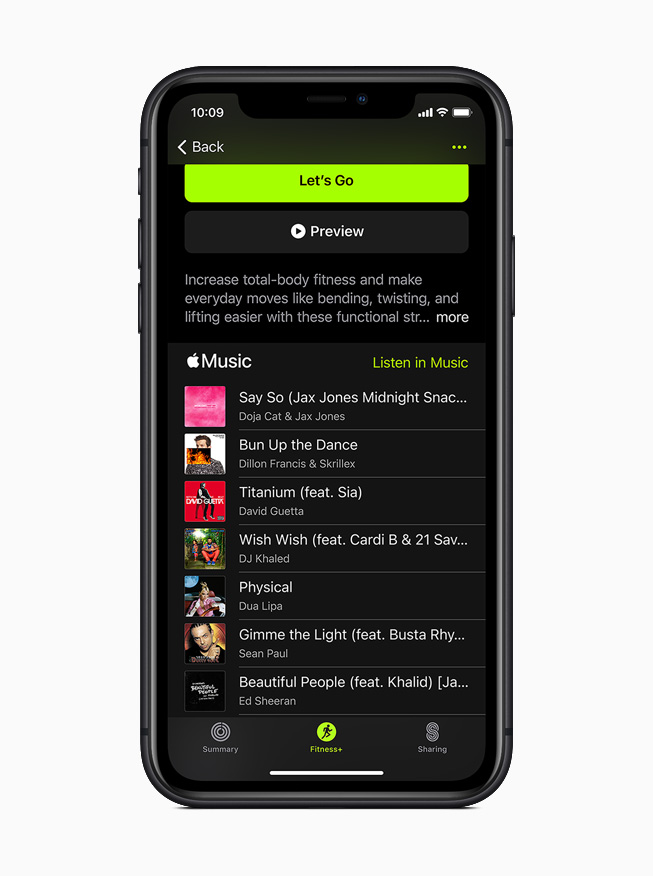 Apple Fitness+’ta Apple Music çalma listesi