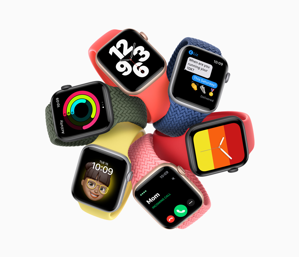 Apple Watch SE’nin altı farklı varyasyonu.