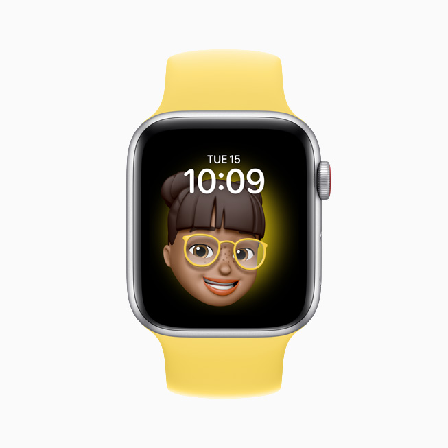 Apple Watch SE’nin ekranında bir Memoji.