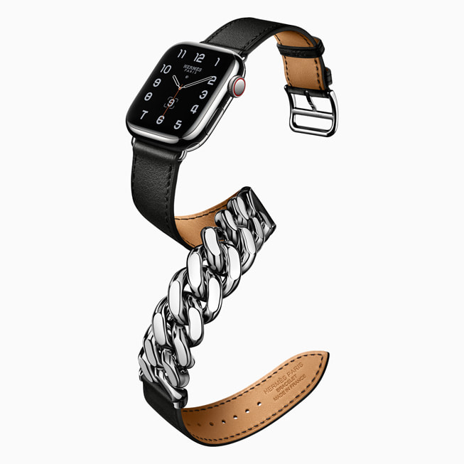 새로운 Apple Watch Hermès 구르메트 메탈 밴드.