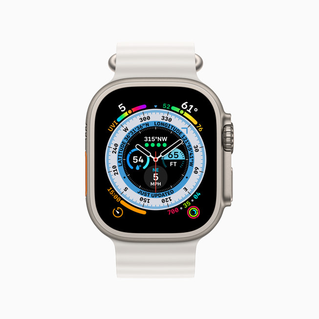 Apple Watch Ultra Yol Rehberi saat kadranında su komplikasyonlarını gösteriyor.
