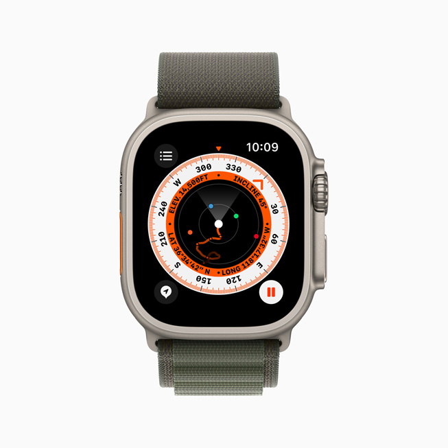 Apple Watch Ultra’da Pusula Ara Noktaları gösteriliyor.
