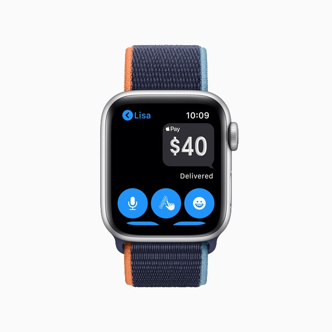 Apple Watch’taki Mesajlar uygulamasında Apple Pay.