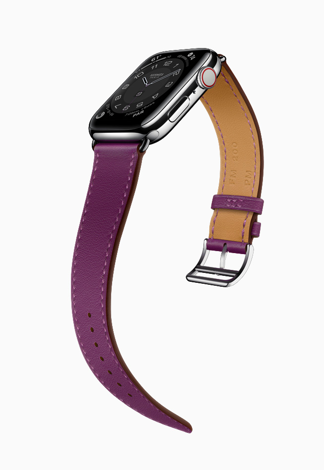 Mor kayışlı Apple Watch Hermès.
