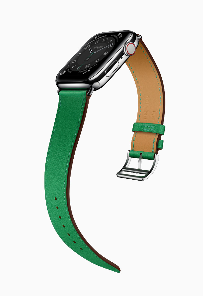 Yeşil kayışlı Apple Watch Hermès.