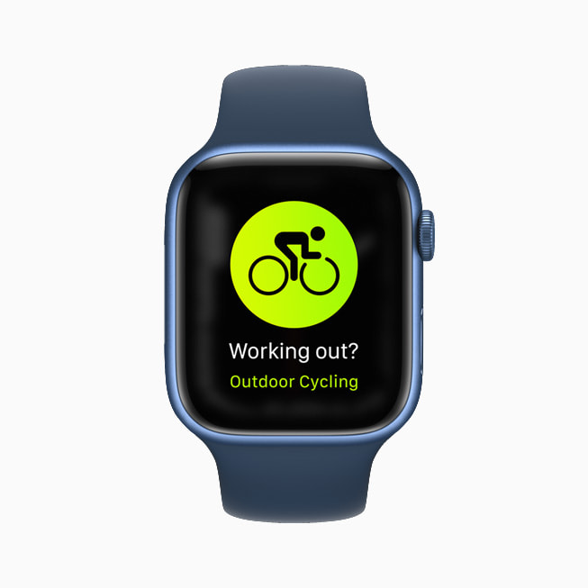 Apple Watch Series 7’de bir Bisiklet (Dış) ekranı gösteriliyor.