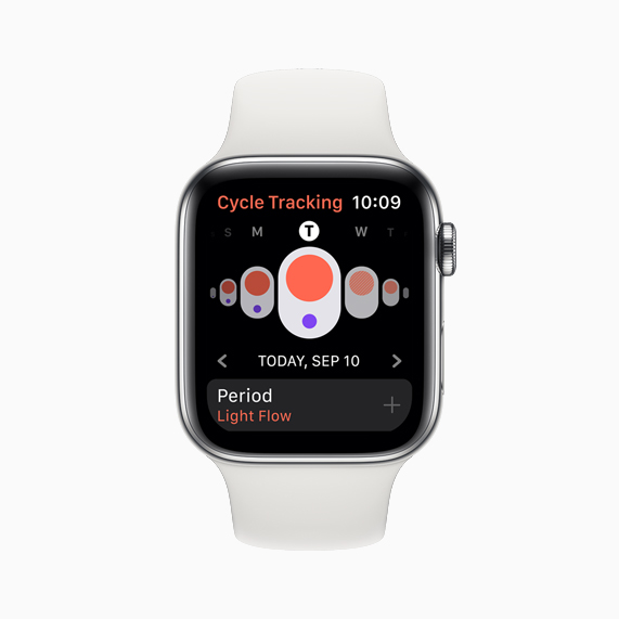 Apple Watch Series 5’te Döngü İzleme uygulaması.