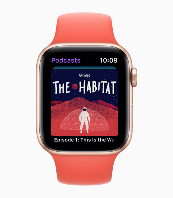 Apple Watch’ta Gimlet’in The Habitat adlı podcast’inin küçük resmi. 