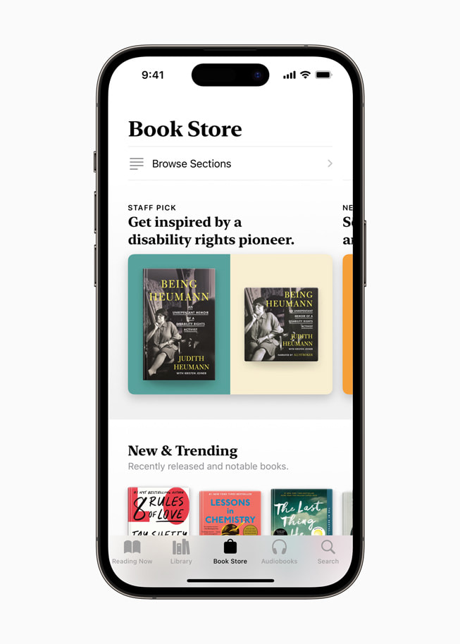 iPhone 14 Pro’da Apple Books uygulaması.