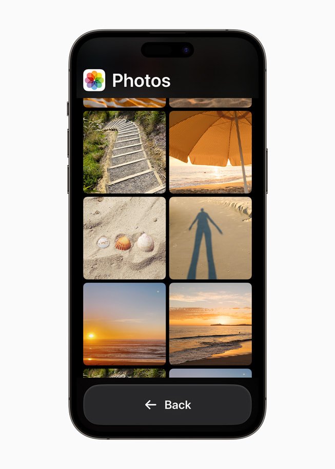 iPhone 14 Pro Max’te sadeleştirilmiş Fotoğraflar uygulaması.