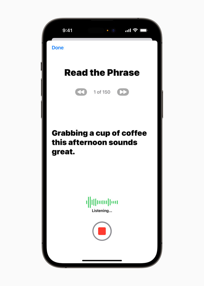 iPhone 14 Pro Max’te Personal Voice kaydı. 
