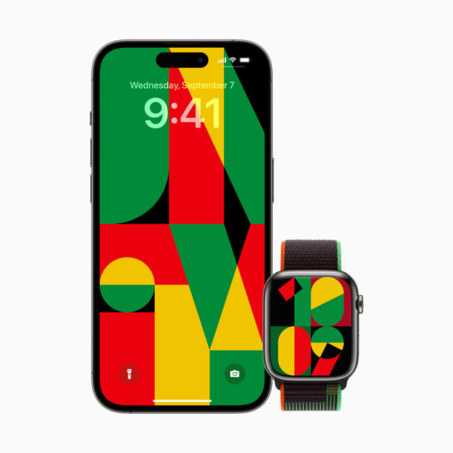 Den nya Unity-bakgrunden visas på iPhone och Apple Watch. 