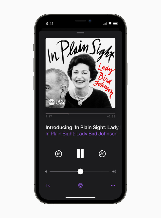iPhone 12’de In Plain Sight: Lady Bird Johnson podcast’i.