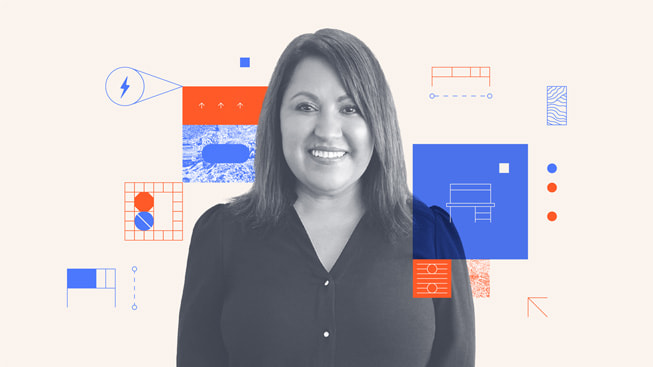 Et illustreret portræt af Maria Castellon, grundlægger og CEO hos Bench-Tek Solutions.