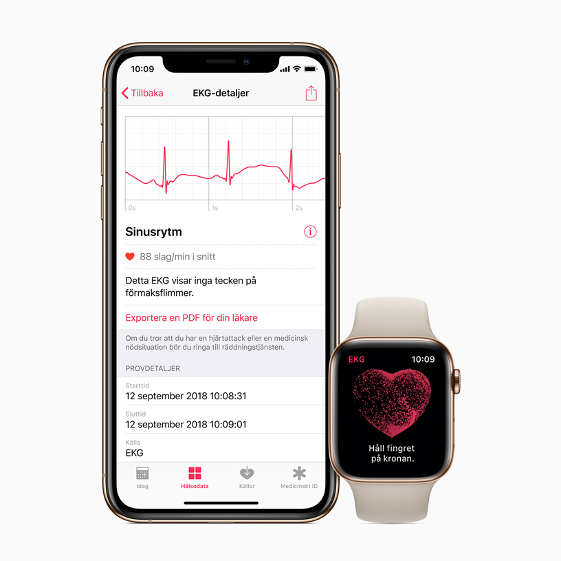 Appen Hälsa på iPhone och Apple Watch.