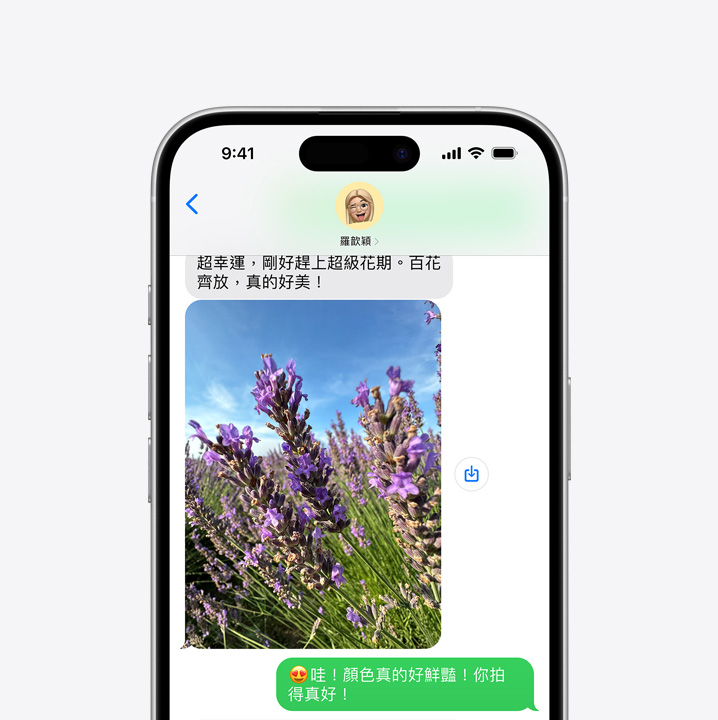 iPhone 16 螢幕展示一則文字簡訊