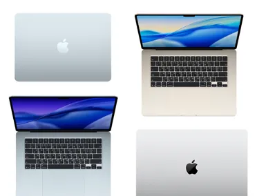 透過四部不同機型、尺寸和顏色的 Mac 電腦，展示多樣的自訂選項
