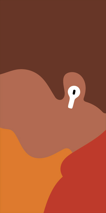 Illustratie van het zijprofiel, in close-up, van een man die AirPods Pro 3 in het linkeroor draagt