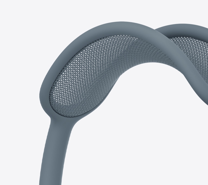 AirPods Max 2 Kopfhörer, Farbe Blau, Detailansicht des Kopfbügels mit Netzgewebe