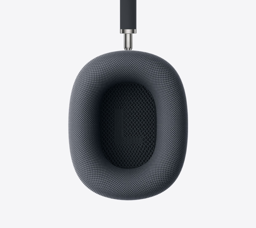 AirPods Max 2 Kopfhörer, Farbe Mitternacht, Detailansicht des Innenbereichs des Ohrpolsters