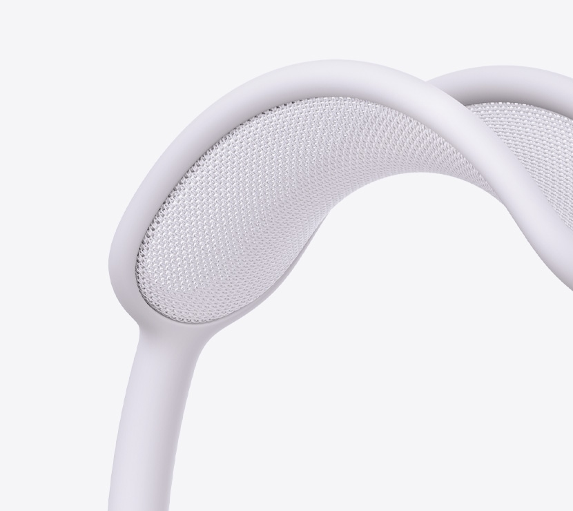 AirPods Max 2 Kopfhörer, Farbe Violett, Detailansicht des Kopfbügels mit Netzgewebe