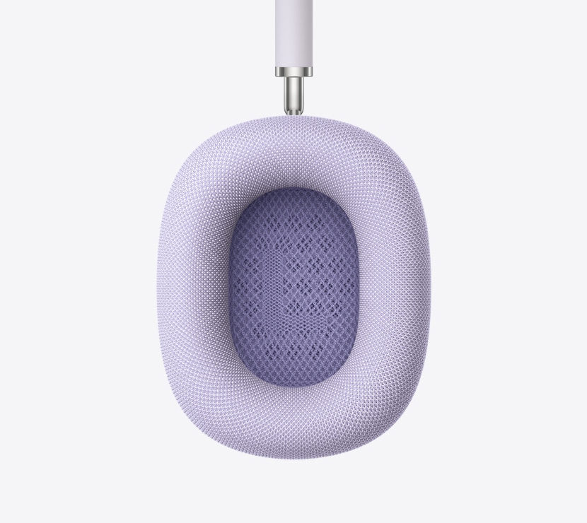 AirPods Max 2 Kopfhörer, Farbe Violett, Detailansicht des Innenbereichs des Ohrpolsters