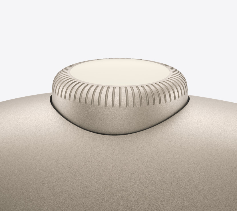 AirPods Max 2 Kopfhörer, Farbe Polarstern, Detailansicht der Digital Crown
