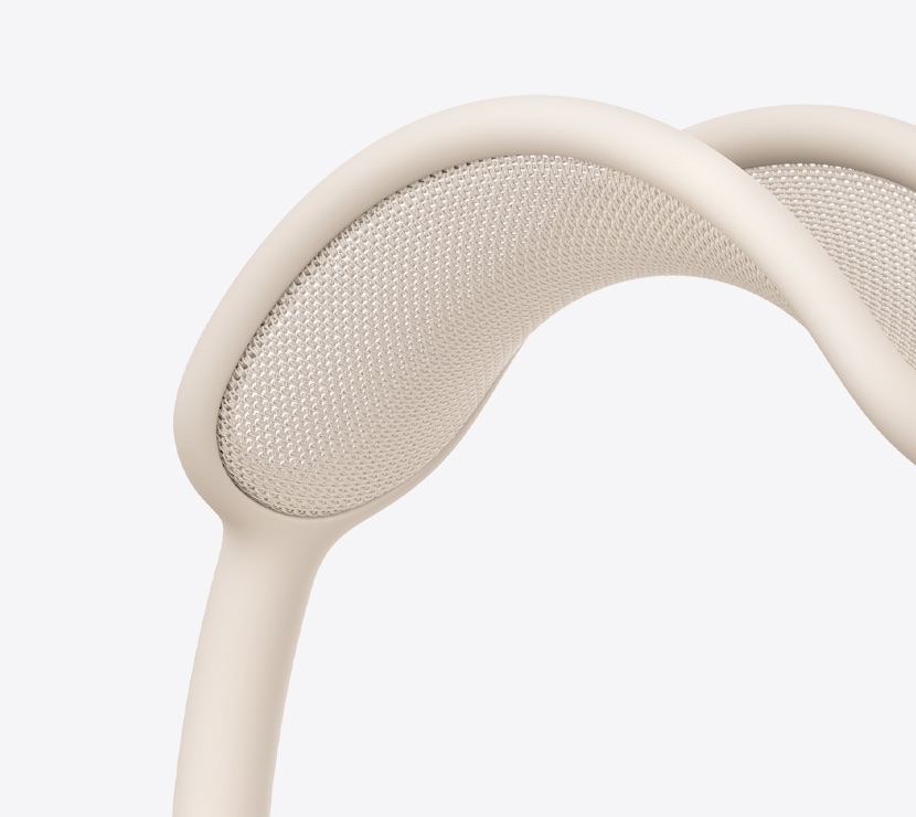 AirPods Max 2 Kopfhörer, Farbe Polarstern, Detailansicht des Kopfbügels mit Netzgewebe