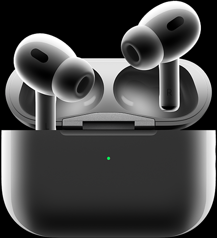 開けられたMagSafe充電ケースから浮かび上がっているAirPods Pro 2
