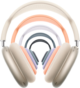AirPods Max 2, over-ear headphones, purple colour, ear cushion, telescoping arms, headband