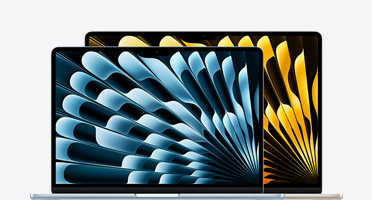 MacBook Air รุ่น 13 นิ้ว และ 15 นิ้ว แสดงความแตกต่างของขนาด