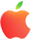 Apple Logo in Rot- und Grüntönen