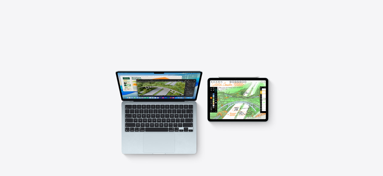 Mac 與 iPad 螢幕顯示各種 app 中的大專課業內容