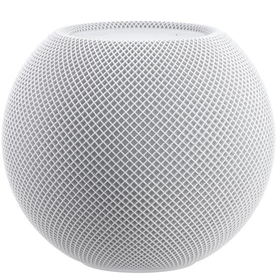 ホワイトのHomePod miniを横から見た画像