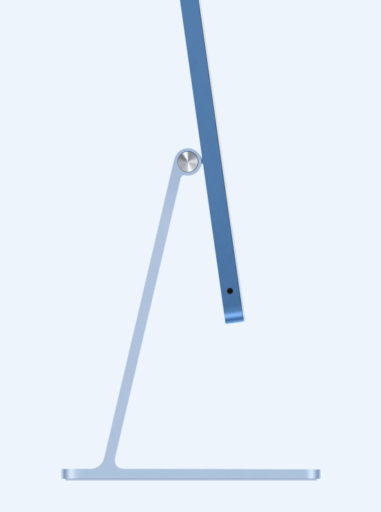 藍色 iMac 的側面