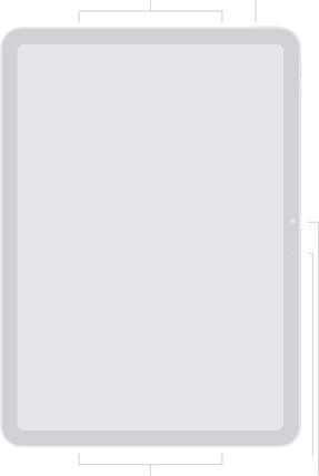 แผนภาพด้านหน้าของ iPad Air